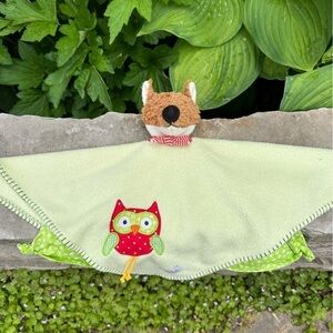Kathe Kruse Green Fox Red Polka Dot Owl Baby Lovey Security Blanket DAS Original